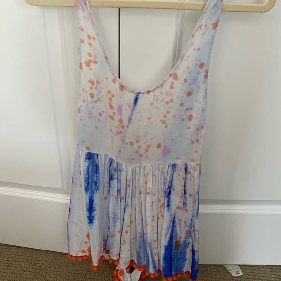 LF Pants - Paint splatter pom Pom romper